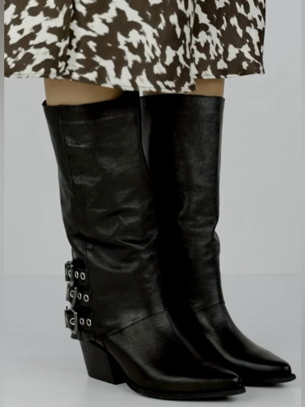 N 6 Milano Tex30 Women's Black Leather High Boot Size 8:5
